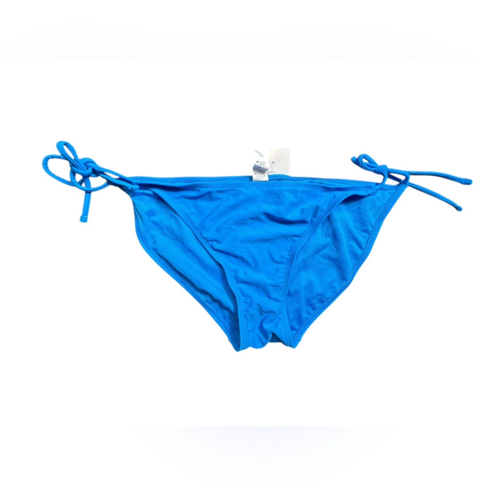 GEORGE solid blue side tie bikini swim bottom size Large NWT